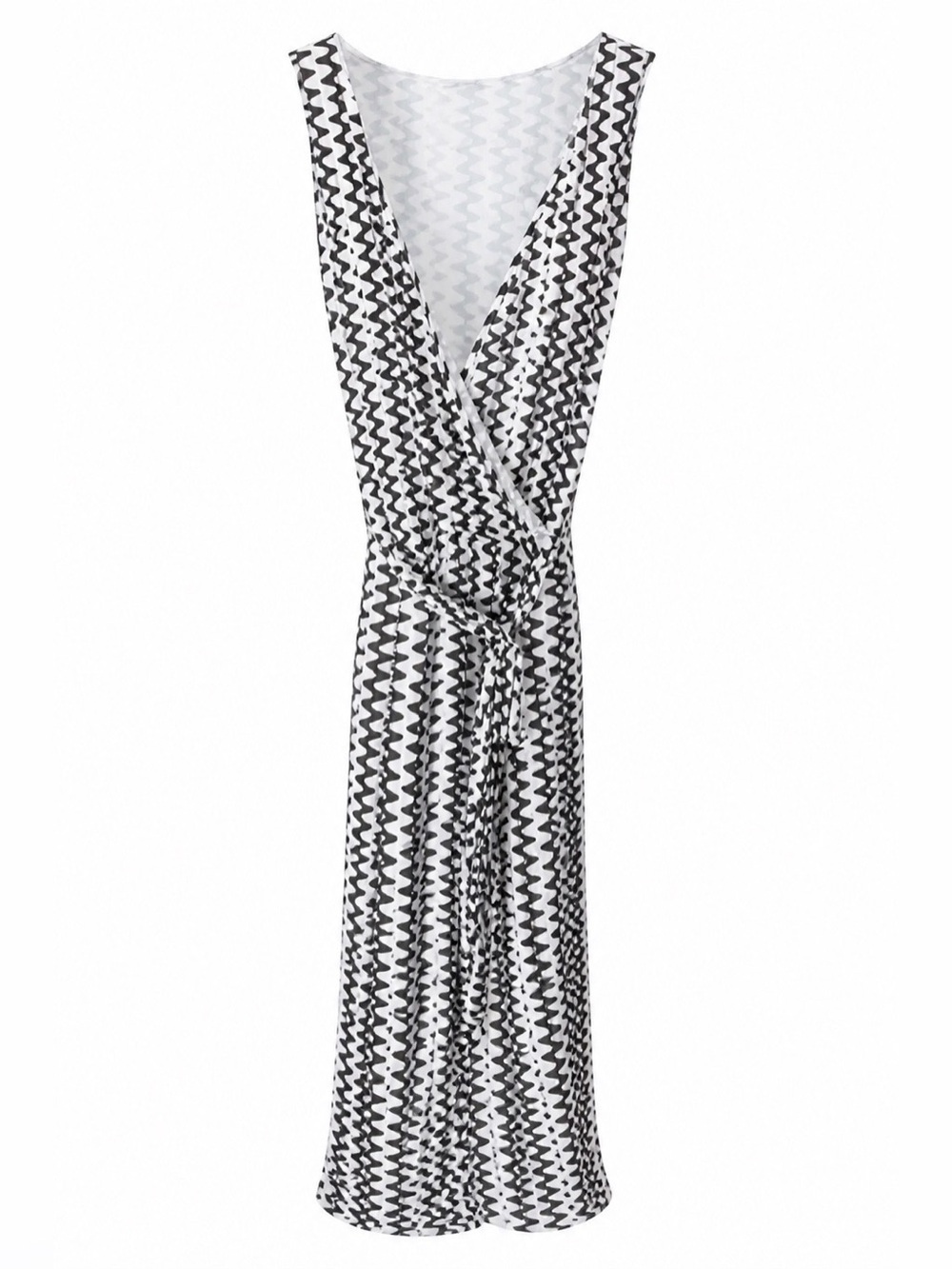 Black and White Chevron Patterned Pant Jumpsuit